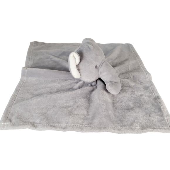 Gray Elephant Plush Lovey Security Blanket 12"x12" Soft Baby Comfort Toy - Picture 4 of 9